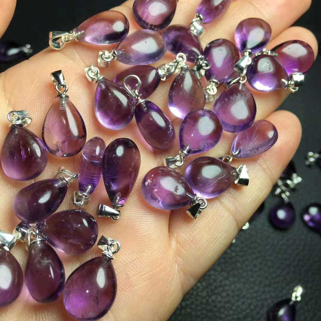 Amethyst Droplet-Shaped Pendant