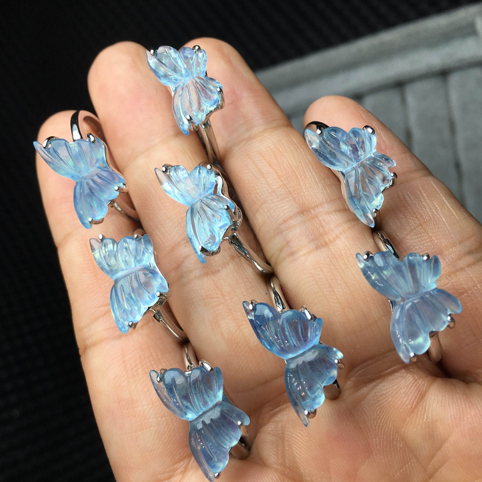 Aquamarine Gemstone Butterfly Ring