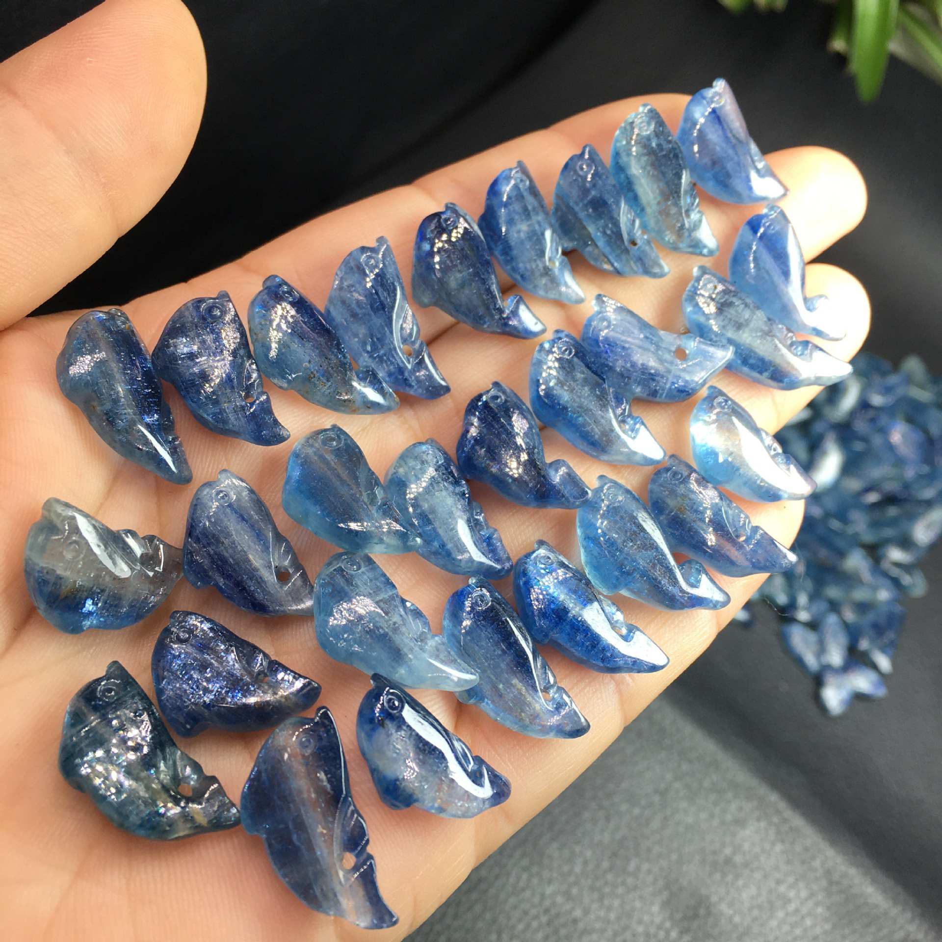 Carved Kyanite Dolphin Crystal Crafts