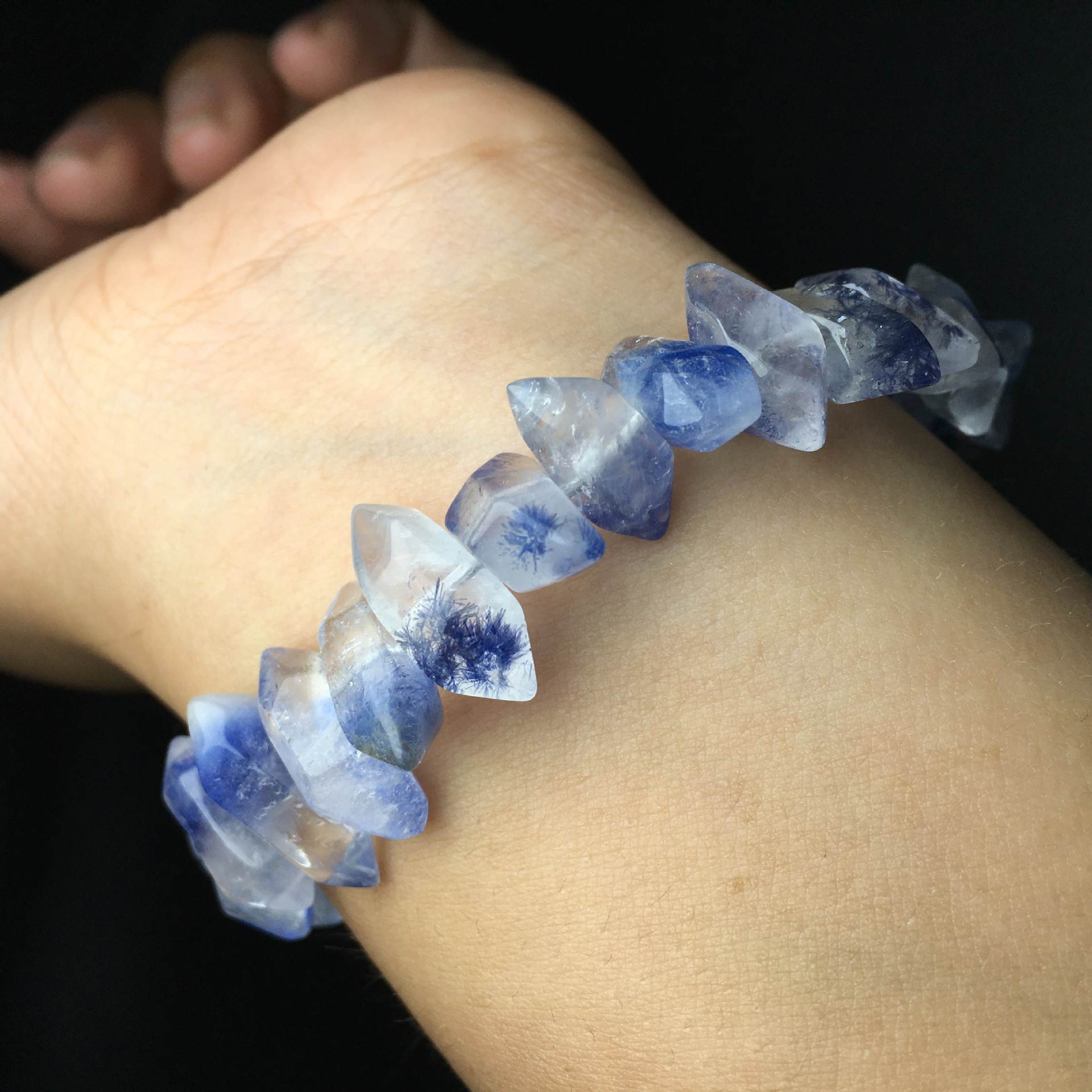 Dumortierite Raw Stone Bracelet 12mm