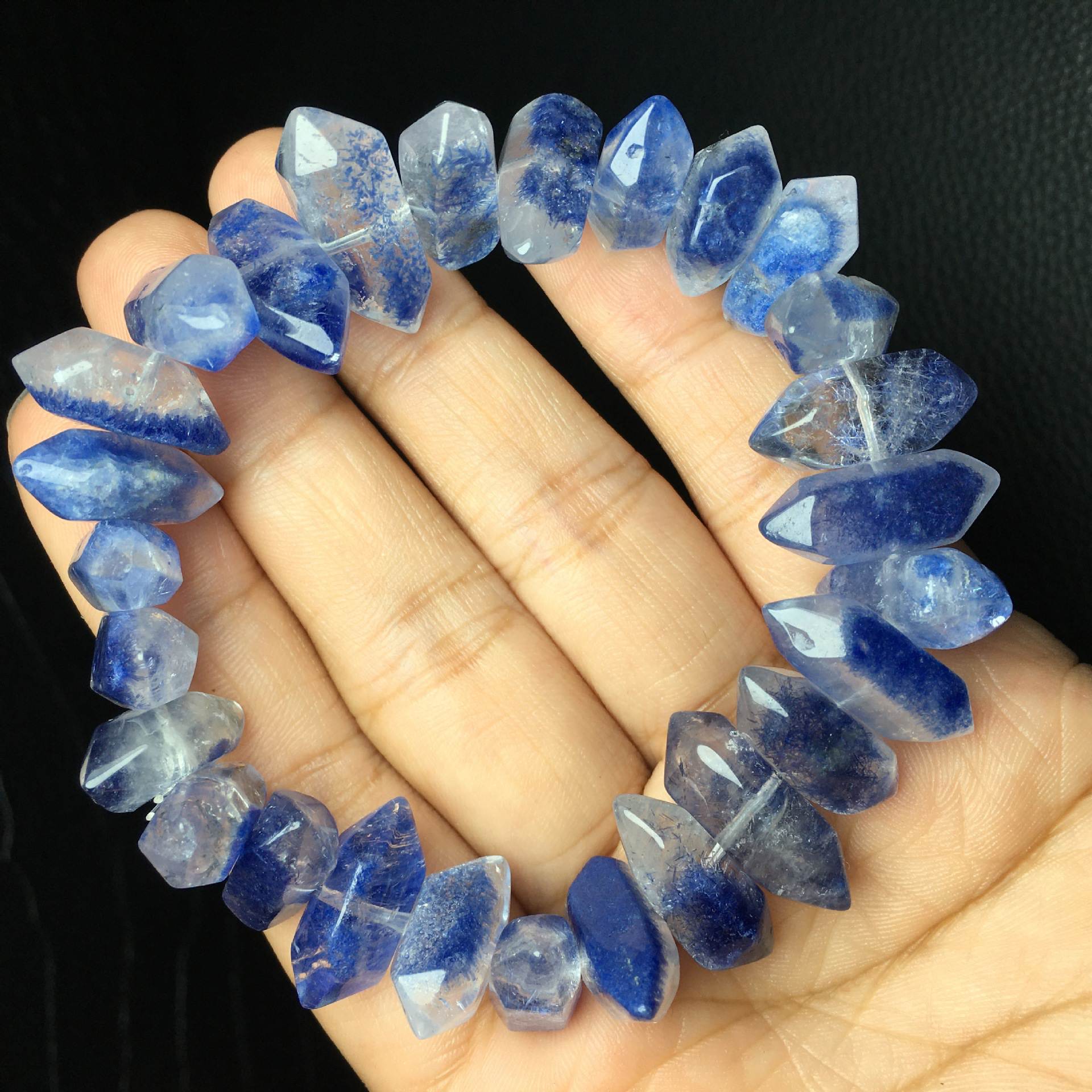 Dumortierite Raw Stone Bracelet 18.7mm