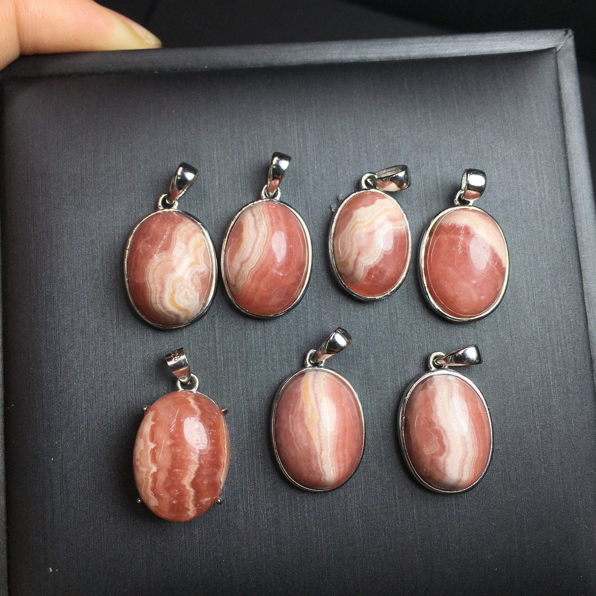 Rhodochrosite Oval Pendant