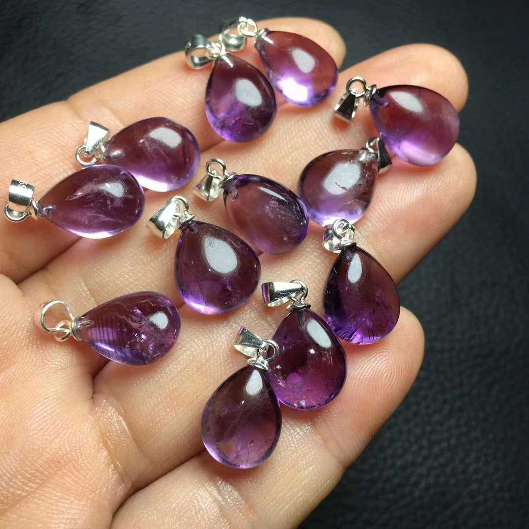 Amethyst Droplet-Shaped Pendant