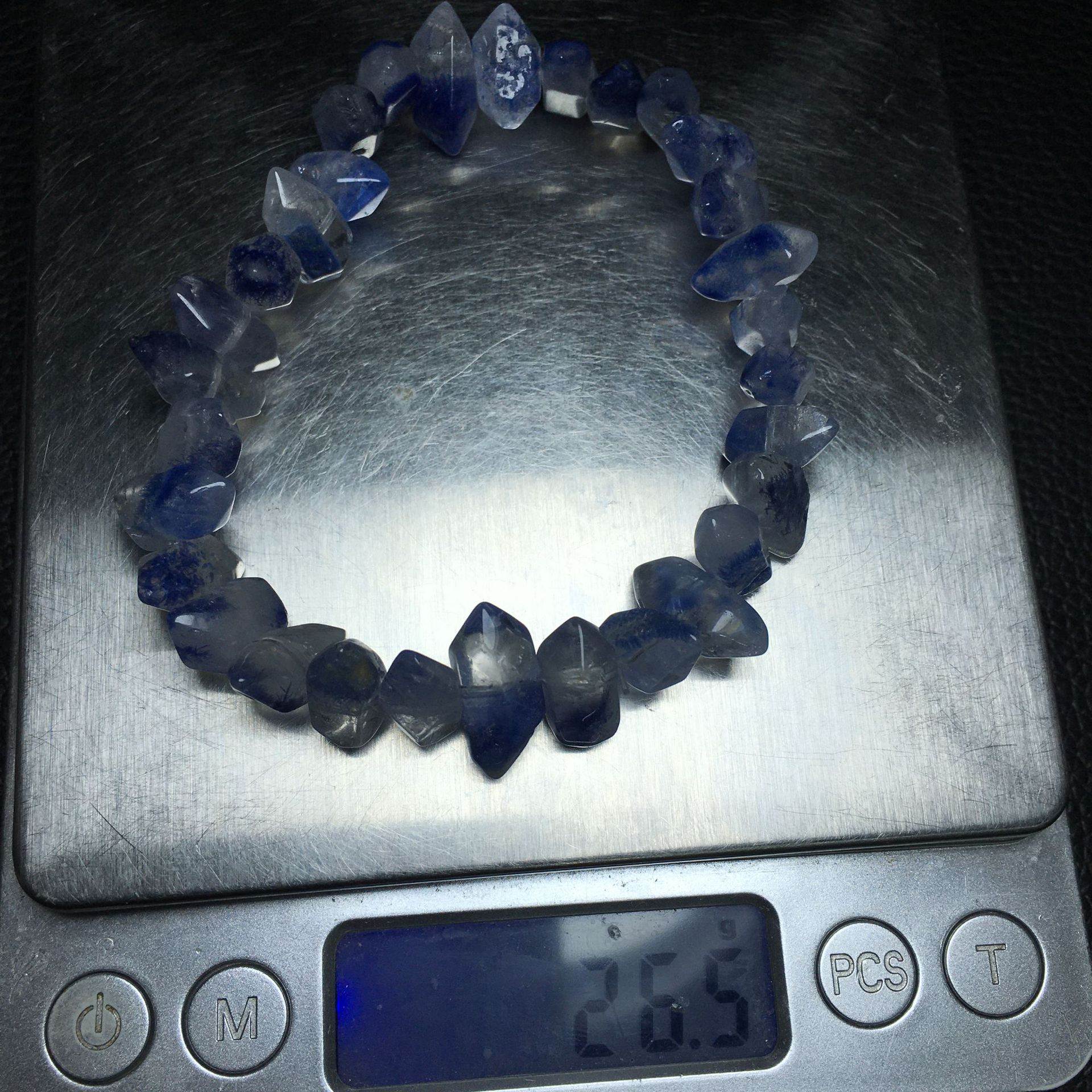 Dumortierite Raw Stone Bracelet 12mm