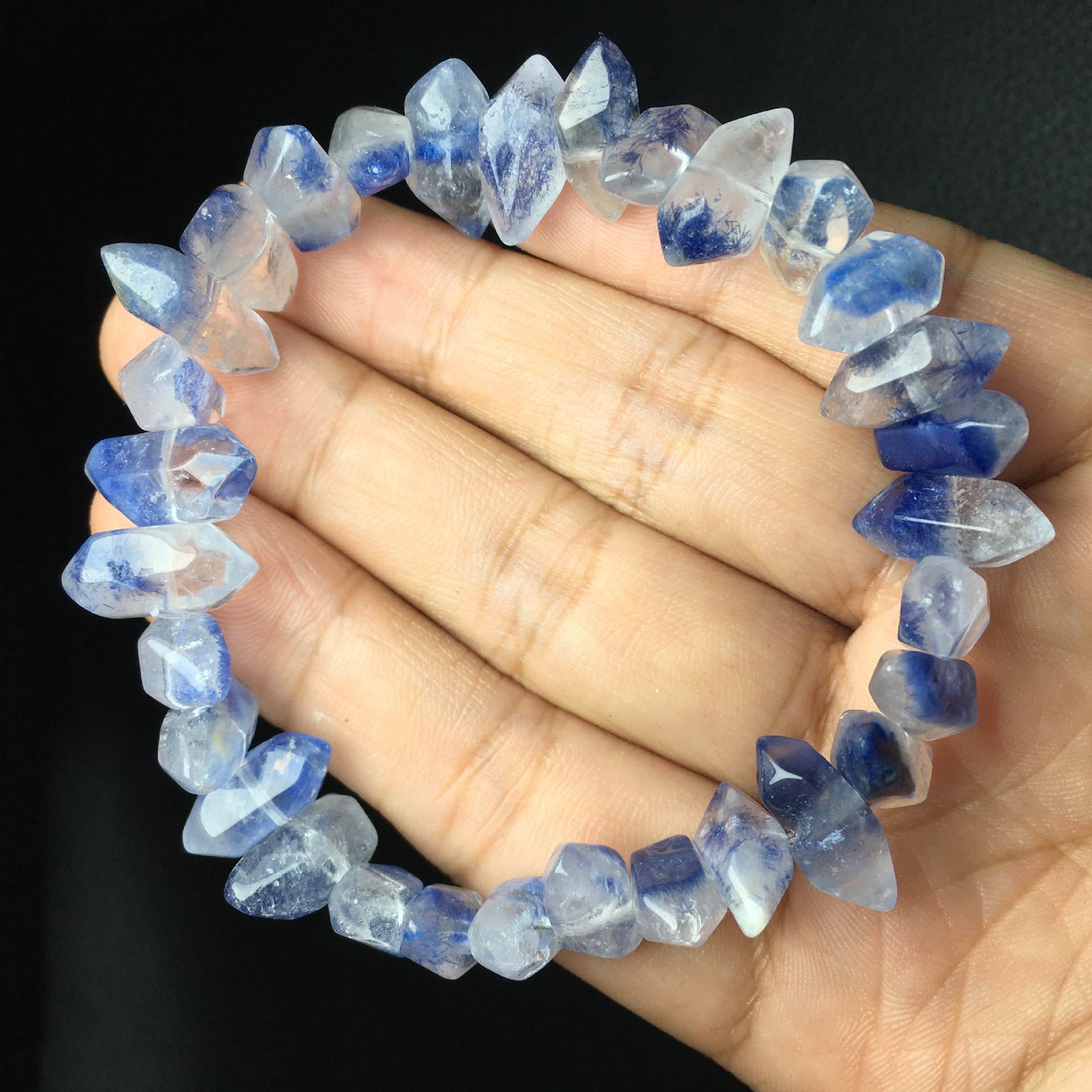 Dumortierite Raw Stone Bracelet 12mm