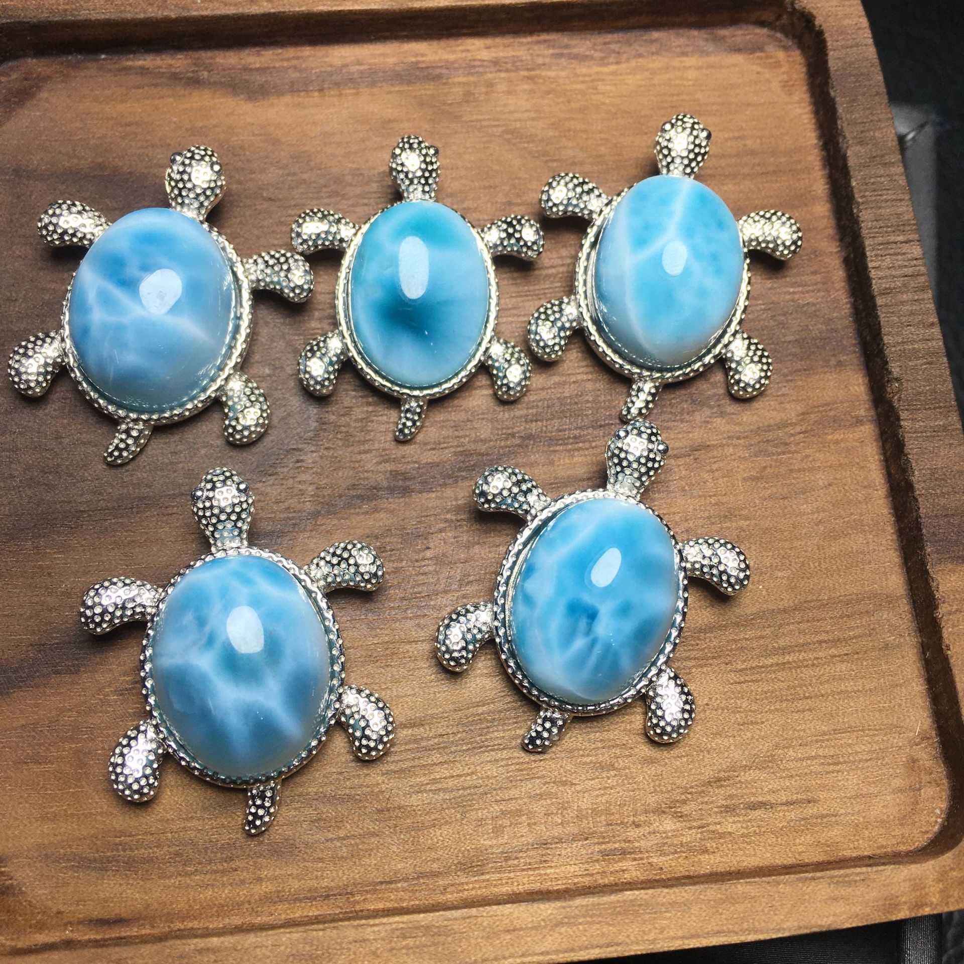 Larimar Turtle Pendant