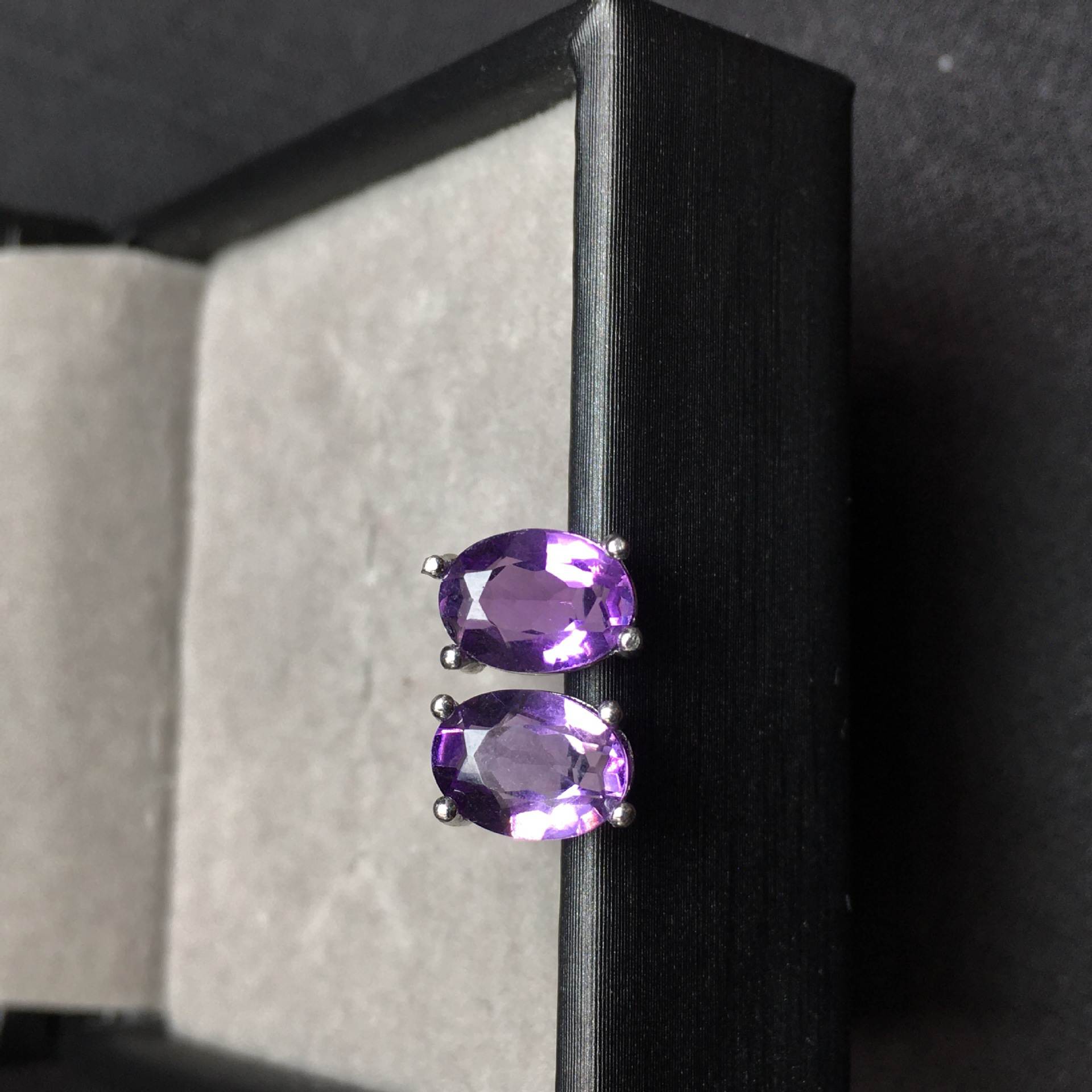 Amethyst Gemstone Earrings with S925 Silver