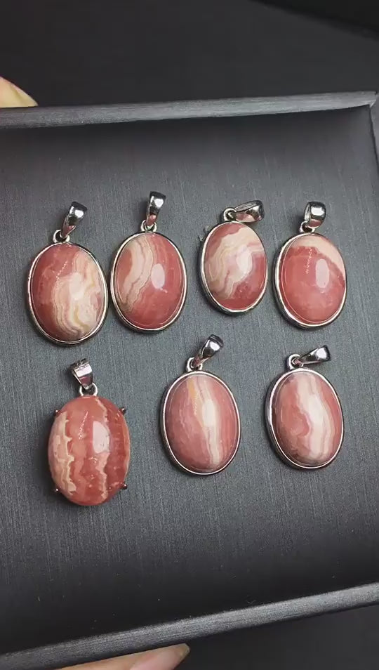 Rhodochrosite Oval Pendant