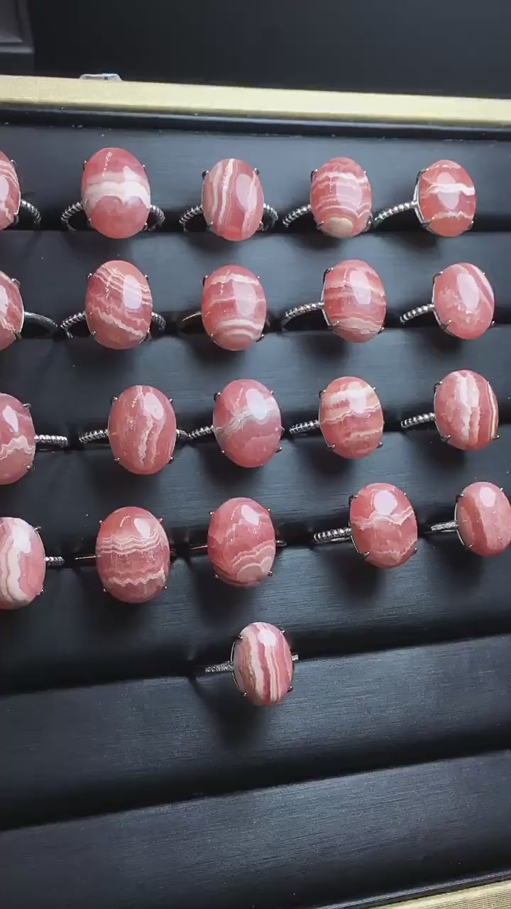 High Gloss Rhodochrosite Ring