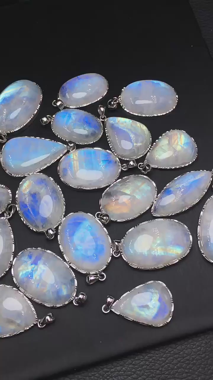 Blue Moonstone Oval Pendant